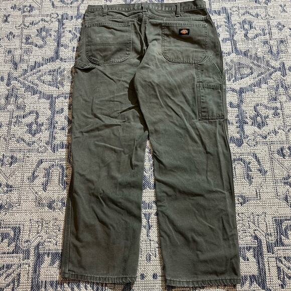 VTG Y2K Green Dickies Carpenter Work Pants SZ 38 x 29 Wide Leg - Picture 3 of 7